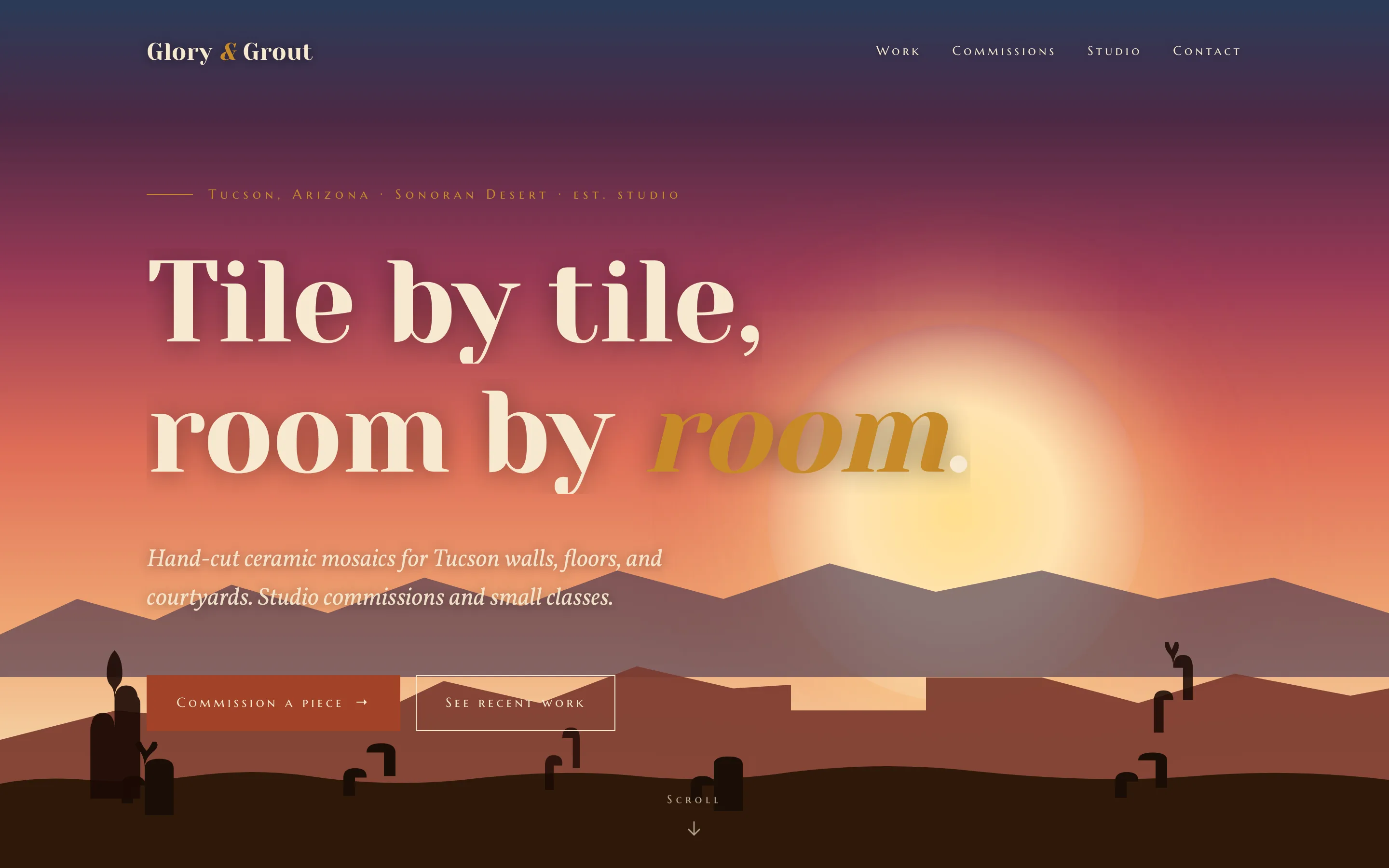 The Glory and Grout website, built and run by Daringly